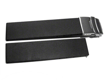 Faltschließe - Silikon - Glatt - schwarz 18mm