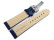 Kippfaltschließe - Uhrenarmband - Leder - African - blau 18mm Gold
