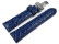 Kippfaltschließe - Uhrenarmband - Leder - African - blau 20mm Stahl
