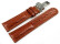 Kippfaltschließe - Uhrenarmband - Leder - Bark - braun 20mm Stahl