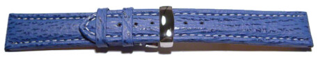 Kippfaltschließe - Uhrenband - echt Hai - hellblau - 20mm Stahl