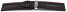 Kippfaltschließe - Uhrenarmband - Leder - Carbon - schwarz - rote Naht 18mm Stahl