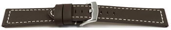 Uhrenband - Sattelleder - massives Leder - dunkelbraun 18mm