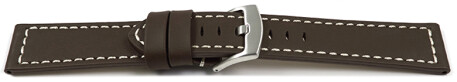 Uhrenband - Sattelleder - massives Leder - dunkelbraun 20mm