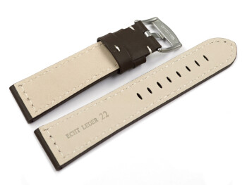 Uhrenband - Sattelleder - massives Leder - dunkelbraun 20mm