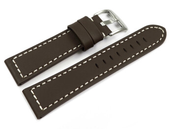 Uhrenband - Sattelleder - massives Leder - dunkelbraun 24mm