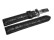 Kippfaltschließe - Uhrenarmband - echt Strauß - schwarz 20mm Stahl