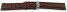 Kippfaltschließe - Uhrenarmband - echt Strauß - dunkelbraun 24mm Stahl