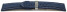 Kippfaltschließe - Uhrenarmband - Leder - genarbt - blau 20mm Stahl
