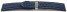 Kippfaltschließe - Uhrenarmband - Leder - genarbt - blau 22mm Gold