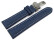 Kippfaltschließe - Uhrenarmband - Leder - genarbt - blau 22mm Gold