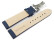 Kippfaltschließe - Uhrenarmband - Leder - genarbt - blau 22mm Gold