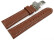 Kippfaltschließe - Uhrenarmband - Leder - genarbt - hellbraun 18mm Stahl