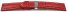 Kippfaltschließe - Uhrenarmband - Leder - genarbt - rot 22mm Stahl