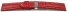 Kippfaltschließe - Uhrenarmband - Leder - genarbt - rot 24mm Gold
