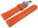 Kippfaltschließe - Uhrenarmband - Leder - glatt - orange 20mm Stahl