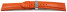 Kippfaltschließe - Uhrenarmband - Leder - glatt - orange 24mm Stahl
