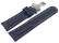 Kippfaltschließe - Uhrenarmband - Leder - glatt - dunkelblau 24mm Stahl