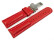 Kippfaltschließe - Uhrenarmband - Leder - glatt - rot 22mm Stahl