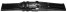 Kippfaltschließe - Uhrenarmband - Leder - glatt - zwei Wülste - schwarz 22mm Stahl