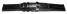 Kippfaltschließe - Uhrenarmband - Leder - glatt - zwei Wülste - schwarz 24mm Stahl
