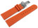 Kippfaltschließe - Uhrenarmband - Glatt mit Lochung - orange 18mm Stahl