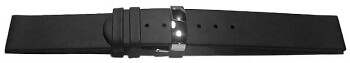 Kippfaltschließe - Uhrenarmband - hydrophobiertes Leder - schwarz 24mm Gold