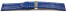 Kippfaltschließe - Uhrenarmband - Leder - Kroko - blau 18mm Gold