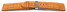 Kippfaltschließe - Uhrenarmband - Leder - Kroko - orange 20mm Gold
