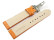 Kippfaltschließe - Uhrenarmband - Leder - Kroko - orange 20mm Gold