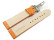 Kippfaltschließe - Uhrenarmband - Leder - Kroko - orange 24mm Stahl