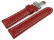 Kippfaltschließe - Uhrenarmband - Leder - Kroko - rot 22mm Stahl