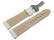 Kippfaltschließe - Uhrenarmband - Leder - Kroko - weiß 22mm Stahl