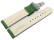 Kippfaltschließe - Leder - Uhrenarmband - Teju look - grün 20mm Stahl