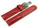 Kippfaltschließe - Leder - Uhrenarmband - Teju look - rot 22mm Stahl