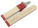 Kippfaltschließe - Leder - Uhrenarmband - Teju look - rot 22mm Stahl