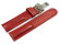 Kippfaltschließe - Leder - Uhrenarmband - Teju look - rot 24mm Stahl