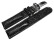 Kippfaltschließe - Leder - Uhrenarmband - Teju look - schwarz 18mm Gold