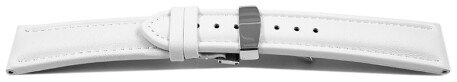 Kippfaltschließe - Uhrenarmband - Glatt - weiß - XL 18mm Stahl