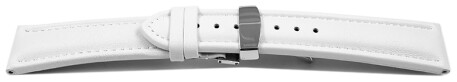 Kippfaltschließe - Uhrenarmband - Glatt - weiß - XL 20mm Stahl