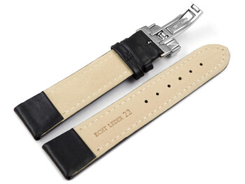Kippfaltschließe - Uhrenband - feste Stege am Gehäuse - schwarz 20mm Gold
