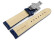 Uhrenarmband mit Butterfly Schließe echt Leder African blau 18mm Gold