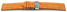 Uhrenarmband mit Butterfly Schließe Leder Kroko orange 18mm schwarz