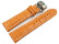 Uhrenarmband mit Butterfly Schließe Leder Kroko orange 22mm Gold