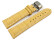 Uhrenarmband mit Butterfly Schließe Leder Kroko gelb 22mm Gold
