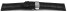 Uhrenarmband mit Butterfly Schließe Leder Kroko schwarz TiT 24mm schwarz