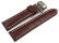 Uhrenarmband mit Butterfly Schließe Leder Kroko dunkelbraun - XL 18mm Stahl