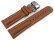 Uhrenarmband mit Butterfly Schließe Leder glatt hellbraun 22mm Stahl