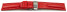 Uhrenarmband mit Butterfly Schließe Leder glatt rot 24mm Stahl