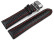 Butterfly - Leder - Carbon Prägung - schwarz - rote Naht 22mm schwarz